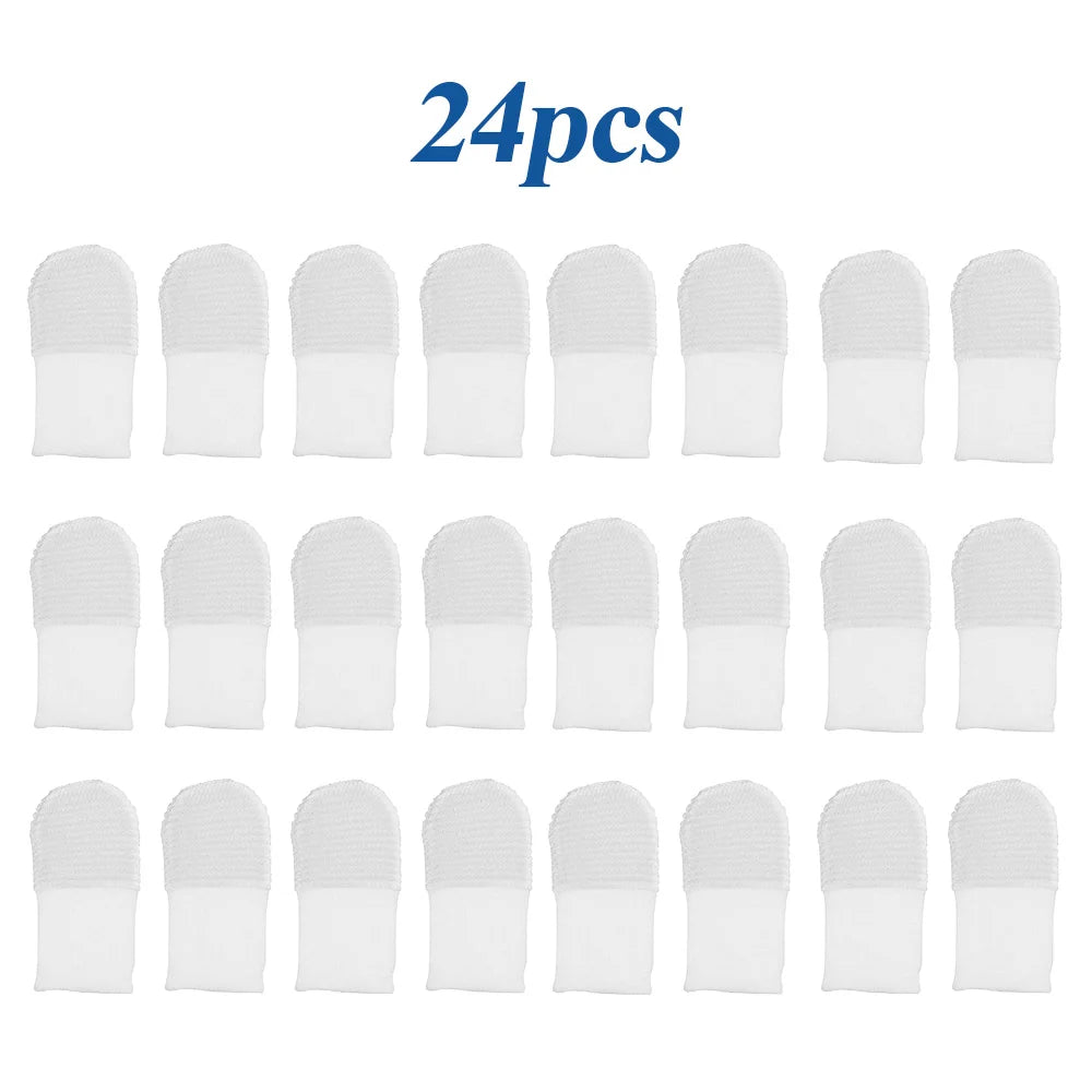 24/12Pcs Pet Two-Finger Brushing Finger Cots Remove Tartar Cochlear Clean for Cat Dog Toothbrush Oral Care Finger Cover Pet Care