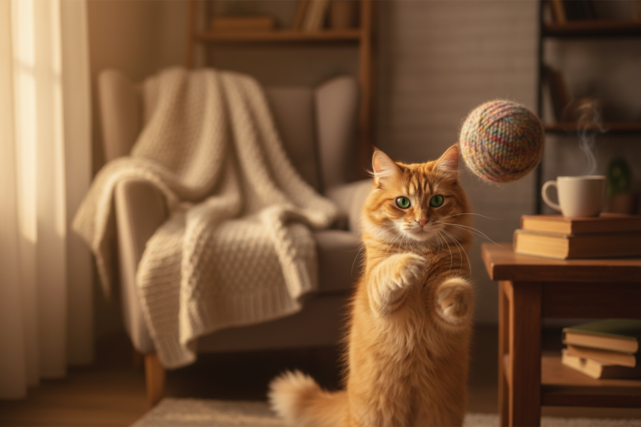Cute cat playing